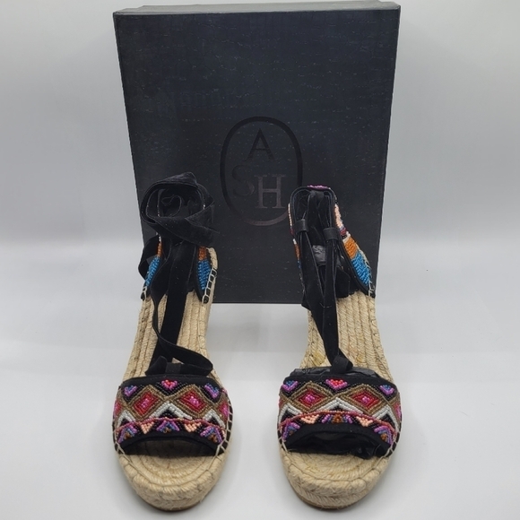Ash Paola Wedge espadrille Orange Black 37 / 7 - Picture 4 of 12